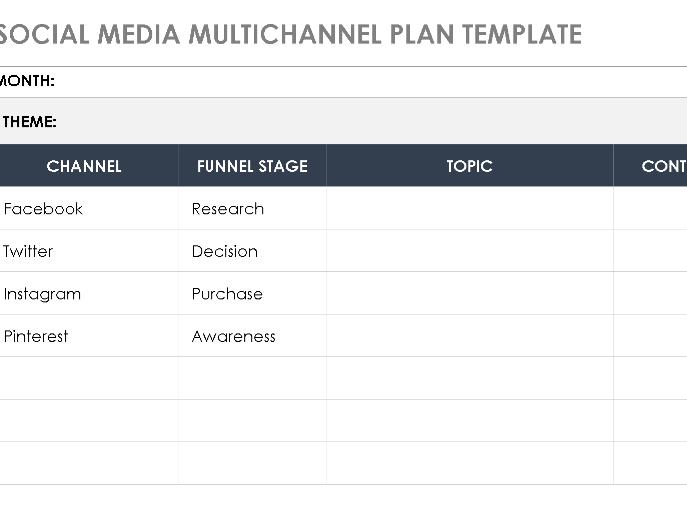 📡 SOCIAL MEDIA MULTICHANNEL PLAN TEMPLATE — EXCEL VERSION 1.0 ⭐⭐⭐⭐⭐