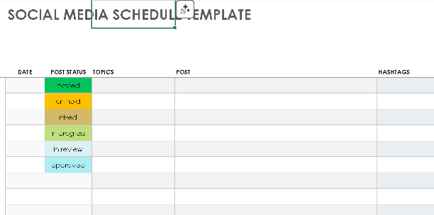 📆 SOCIAL MEDIA SCHEDULE TEMPLATE — EXCEL VERSION 1.0 ⭐⭐⭐⭐⭐