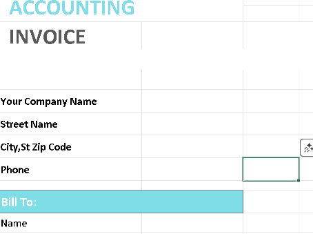 ACCOUNTING SERVICE INVOICE A4 (.xlsx) ⭐⭐⭐⭐⭐