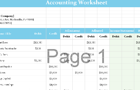 ACCOUNTING WORKSHEET (.xlsx) ⭐⭐⭐⭐⭐