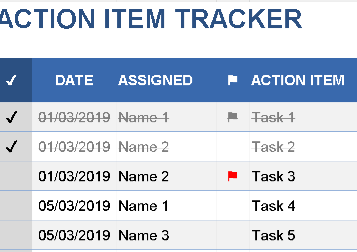 ACTION ITEM TRACKER (.xlsx) ⭐⭐⭐⭐⭐