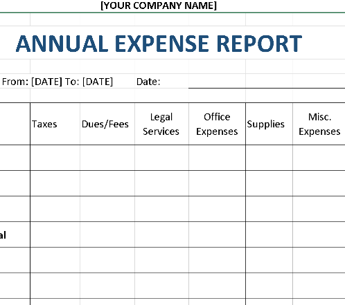 ANNUAL EXPENSE REPORT TEMPLATE (.xlsx) ⭐⭐⭐⭐⭐