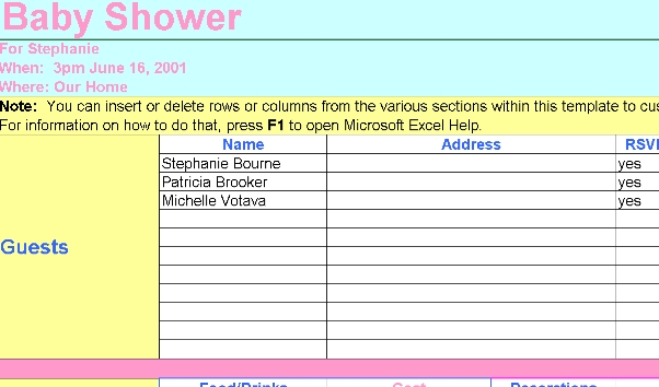 BABY SHOWER PLANNER TEMPLATE 2 (.xlsx) ⭐⭐⭐⭐⭐