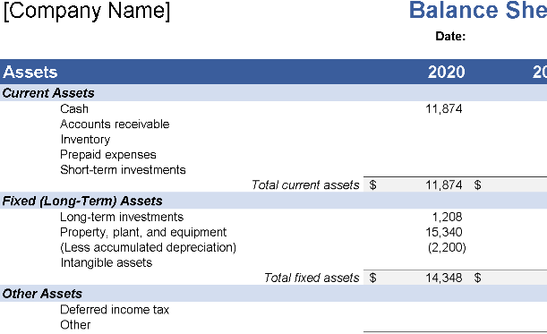 BALANCE SHEET TEMPLATE (.xlsx) ⭐⭐⭐⭐⭐