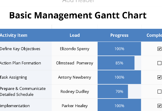 BASIC MANAGEMENT GANTT CHART TEMPLATE (.xlsx) ⭐⭐⭐⭐⭐