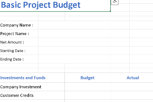 BASIC PROJECT BUDGET TEMPLATE (.xlsx) ⭐⭐⭐⭐⭐