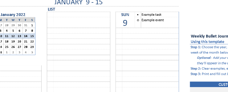 📝 BULLET JOURNAL TEMPLATE PACK – EDITABLE EXCEL FORMAT ⭐️⭐️⭐️⭐️⭐️