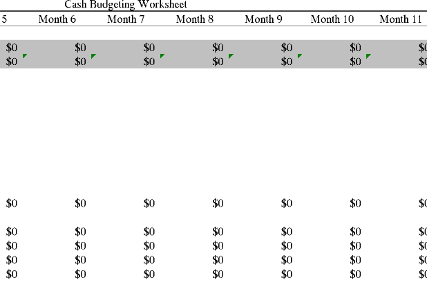CASH BUDGETING WORKSHEET (EXCEL) ⭐️⭐️⭐️⭐️⭐️