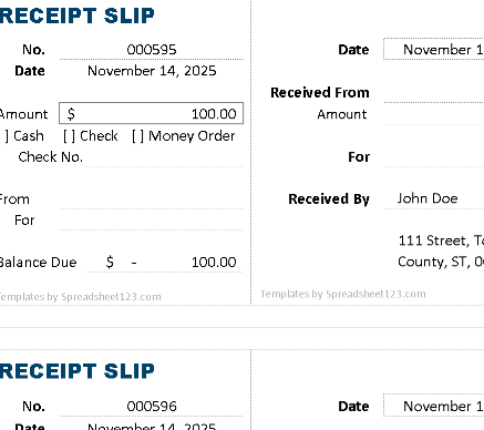 CASH RECEIPT TEMPLATE (EXCEL) ⭐️⭐️⭐️⭐️⭐️