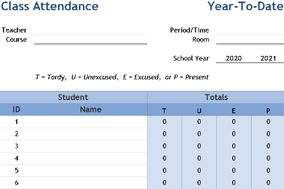 📆 YEARLY CLASS ATTENDANCE TEMPLATE (EXCEL) ⭐️⭐️⭐️⭐️⭐️