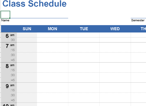 📚 CLASS SCHEDULE TEMPLATE (EXCEL) ⭐️⭐️⭐️⭐️⭐️
