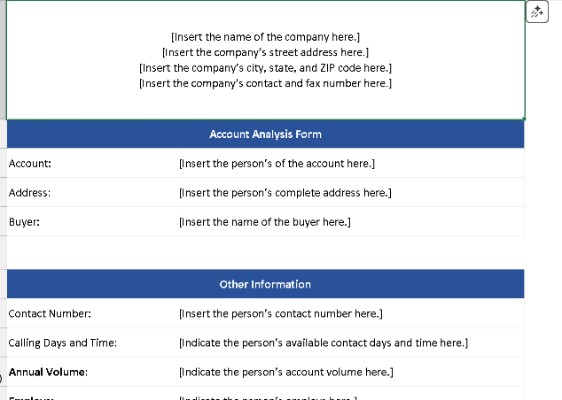 🏢 COMMERCIAL ACCOUNT ANALYSIS FORM TEMPLATE (EXCEL) ⭐️⭐️⭐️⭐️⭐️