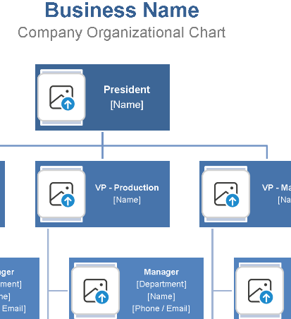 📊 COMPANY ORGANIZATIONAL CHART (SMARTART) TEMPLATE (EXCEL)