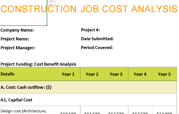 🏗️ CONSTRUCTION JOB COST ANALYSIS TEMPLATE (EXCEL) ⭐️⭐️⭐️⭐️⭐️