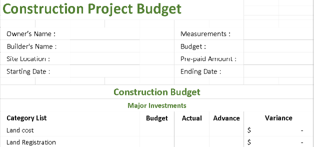 🏗️ CONSTRUCTION PROJECT BUDGET TEMPLATE (EXCEL) ⭐️⭐️⭐️⭐️⭐️