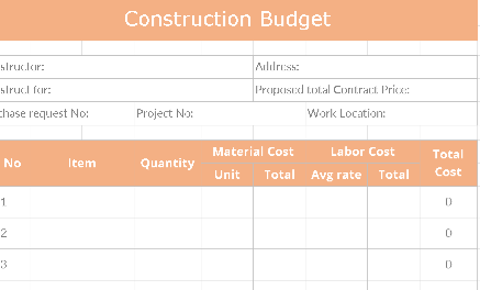 🏗️ SIMPLE CONSTRUCTION BUDGET TEMPLATE (EXCEL) ⭐️⭐️⭐️⭐️⭐️