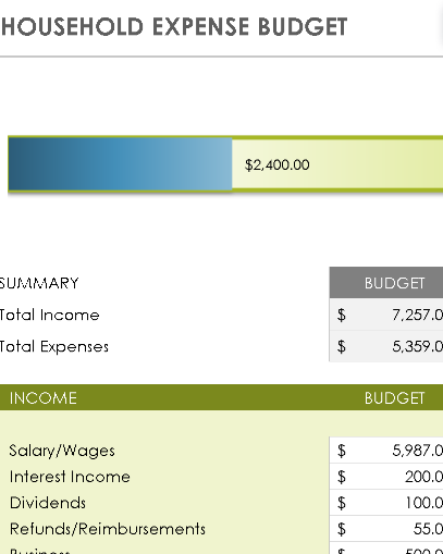 📊 HOUSEHOLD EXPENSE BUDGET TEMPLATE — INCLUDES CHART Excel Spreadsheet ⭐⭐⭐⭐⭐ (5.0)