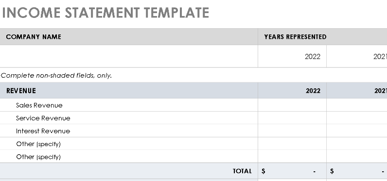 📊 INCOME STATEMENT TEMPLATE — INCLUDES CHART Excel Spreadsheet ⭐⭐⭐⭐⭐ (5.0)