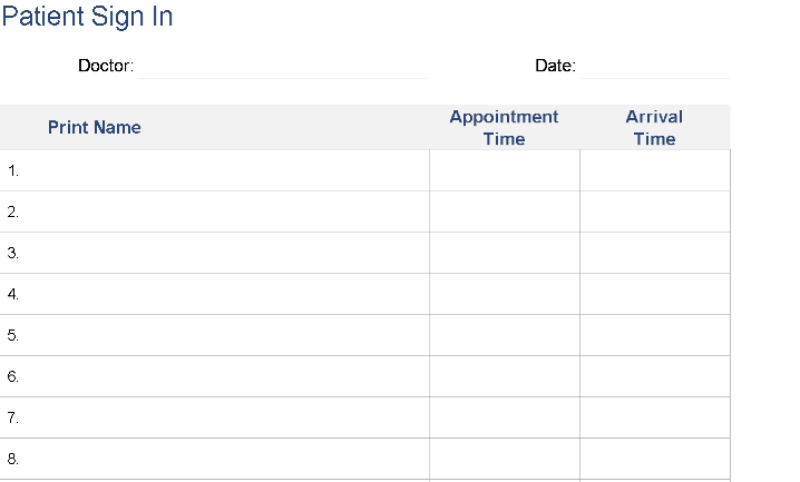 📊 HOSPITAL PATIENT SIGN-IN SHEET Excel Template ⭐⭐⭐⭐⭐